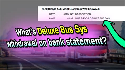 Electronic withdrawal Deluxe Bus Sys Bus Prods on bank .